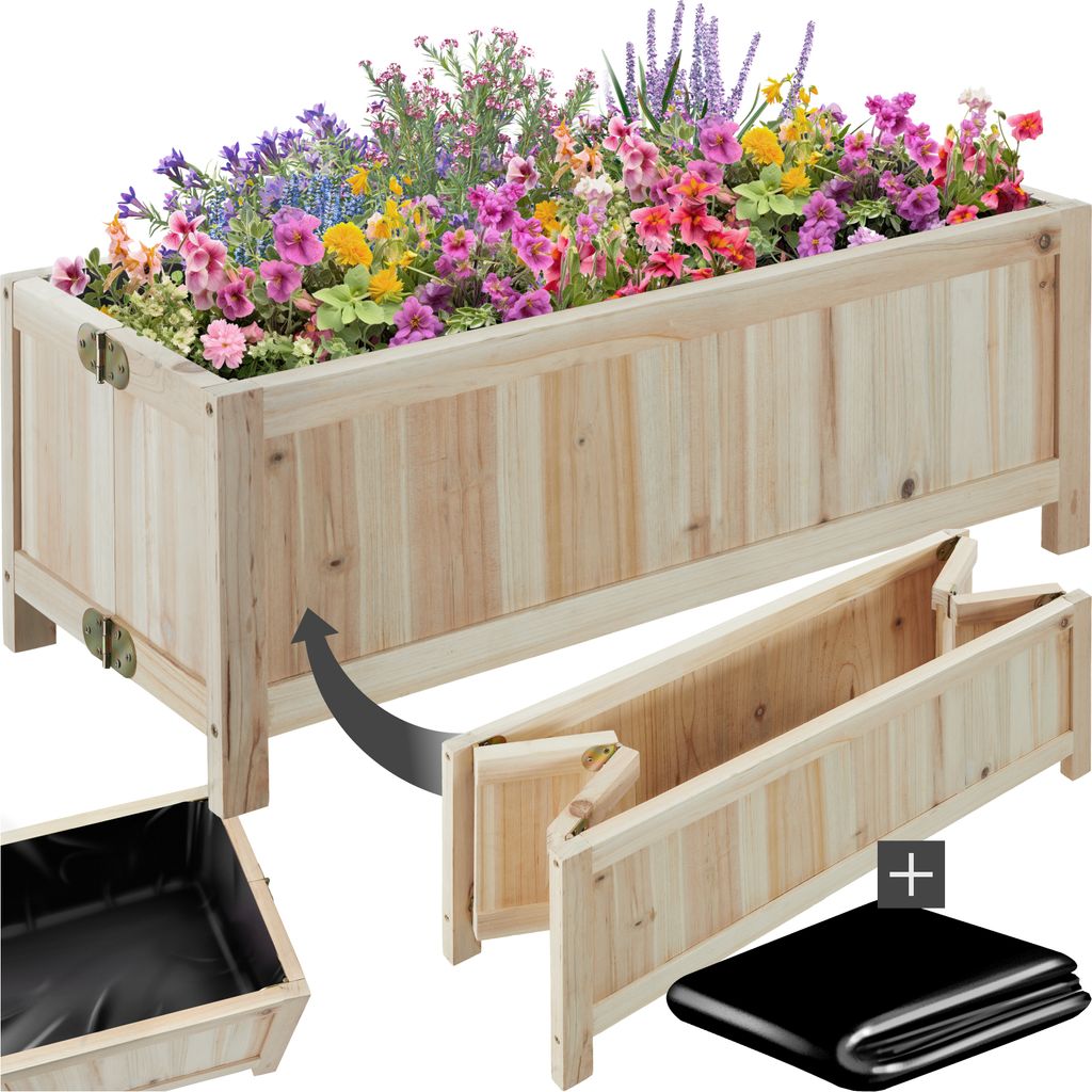 tectake® Hochbeet Blomster klappbar 70 x 30 x 25 cm, Produktbild 