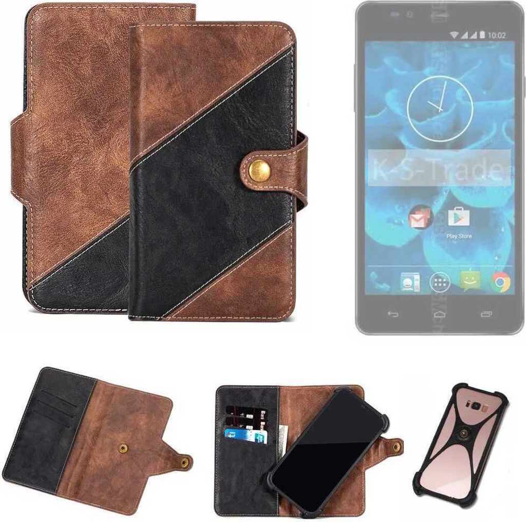 K-S-Trade Handyhülle Schutzhülle Bookstyle Case kompatibel mit Qilive Q4 5.5 Klapphülle Cover Hülle Schutztasche 1x