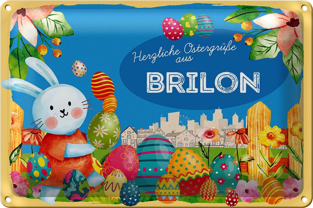Blechschild Ostern Ostergrüße 40x30cm BRILON