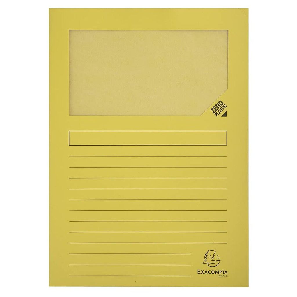Exacompta Sichtmappe / Fenstermappe Forever, DIN A4, 120g/qm Recycling, 220 x 310 mm, 100 Stück, gelb