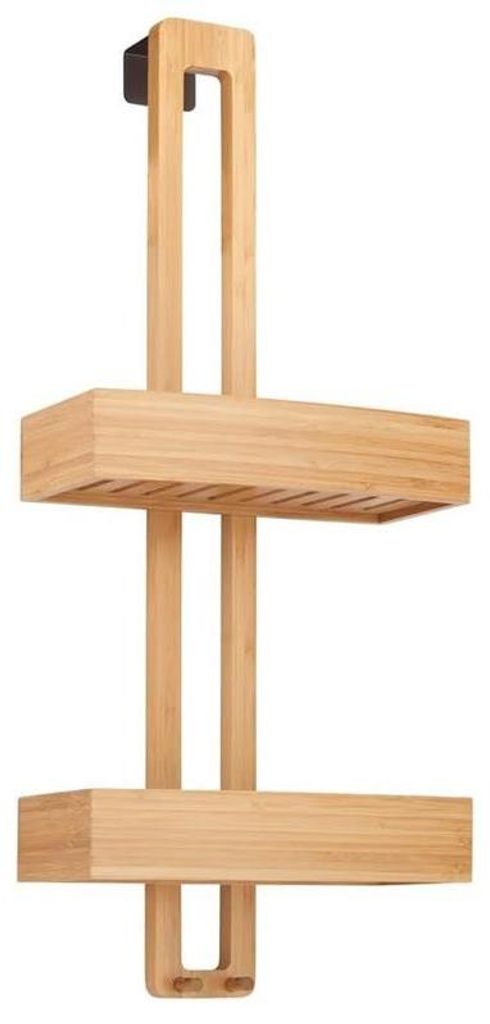 mDesign Duschablage Duschzubehör Organizer Bad Hängen Bambus Metall Braun