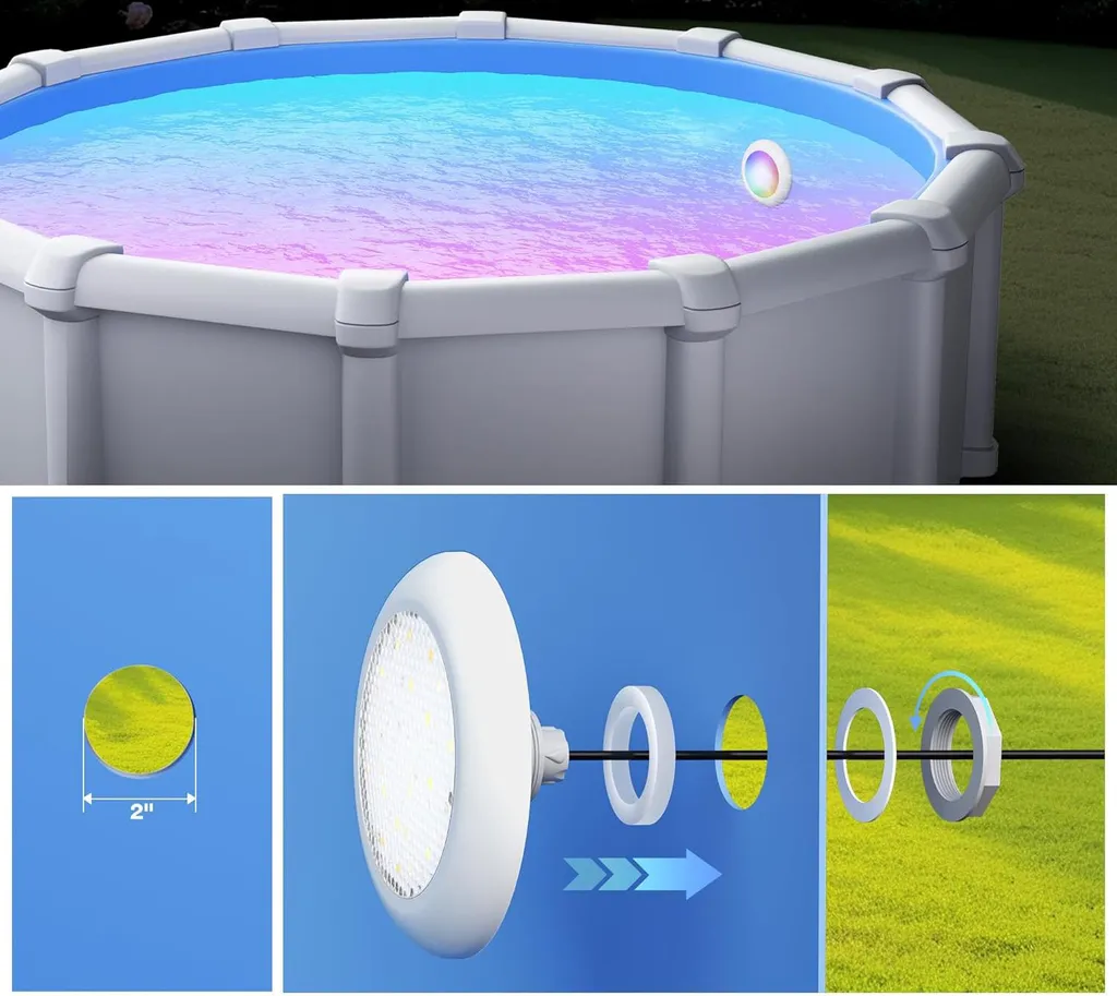 Éclairage LED pour Piscine RGB 12V 15W - Pack de 2 Spots avec Télécommande - 7