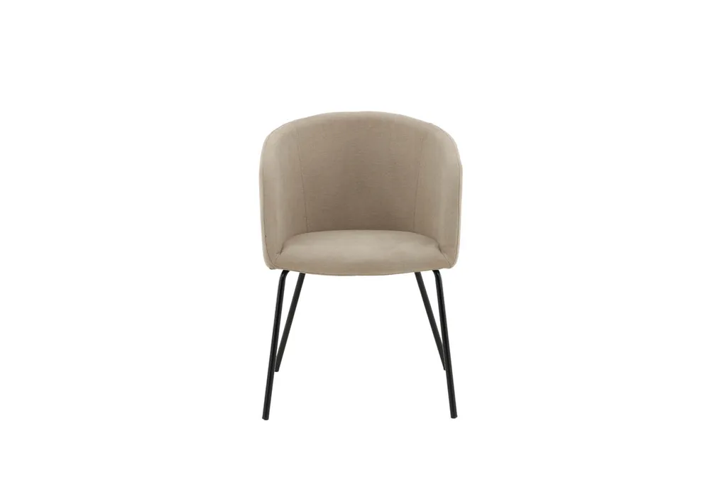 Chaise à accoudoirs Berit beige - Assise rembourrée et design moderne