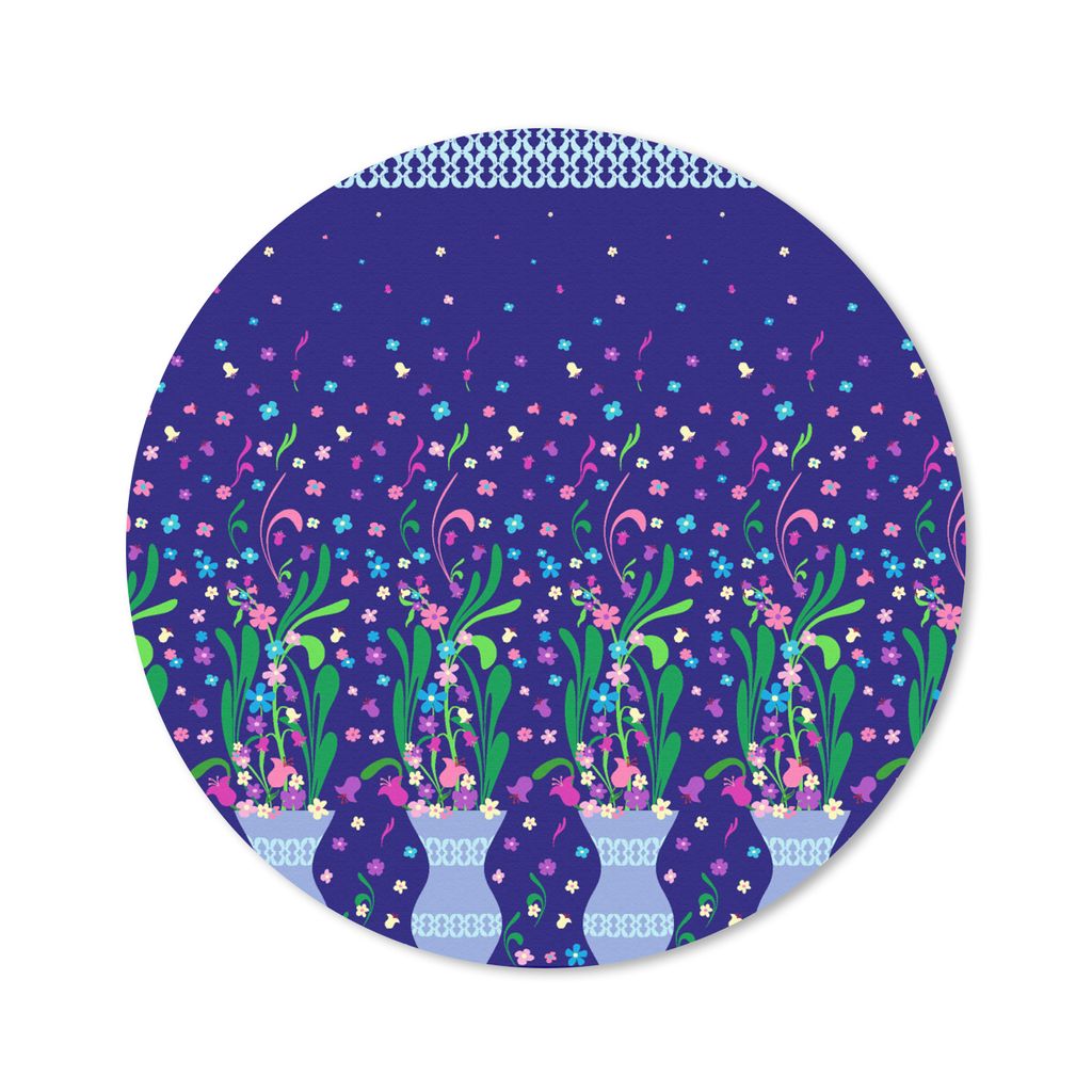 MuchoWow Mauspad Mousepad Blumen - Muster - Frühling 50x50 cm - Mousepads - Maus Mat - Pad - Mausunterlage - Vinyl