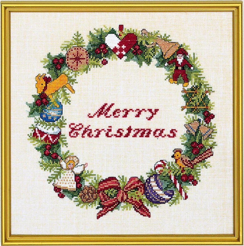 Eva Rosenstand Kreuzstich Set "Merry Christmas", Zählmuster, 30x30cm