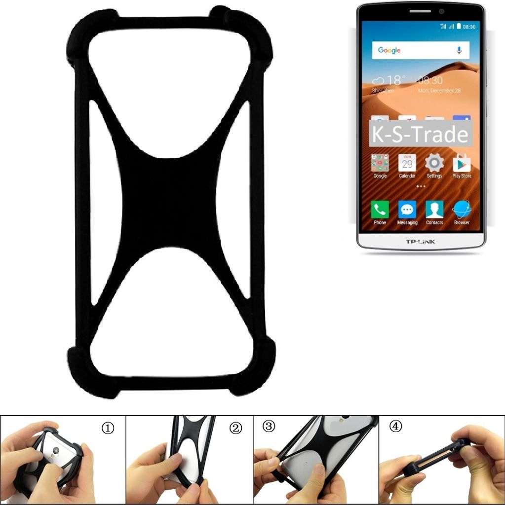 K-S-Trade Handy-Hülle Schutz-Hülle kompatibel mit TP-LINK Neffos C5 Max Silikon Bumper TPU Softcase Smartphone Stoßschutz, schwarz