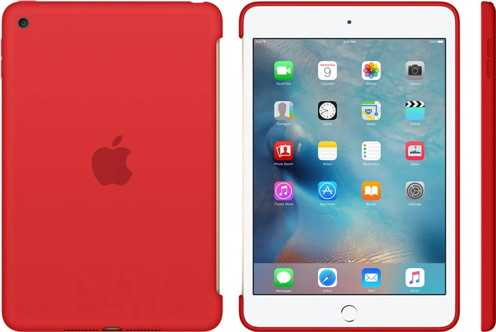 Etui iPad mini 4 Rouge en Silicone Doux Finition Soft Touch Durable - 2