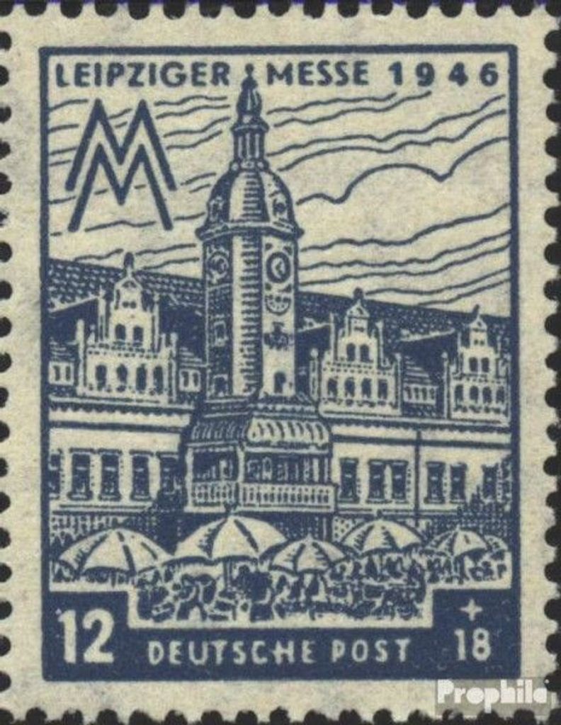 Briefmarken Sowjetische Zone (All.Bes.) 1948 Mi 163III, Frau mit Kiepe über SC von DEUTSCHE postfrisch Leipziger Messe
