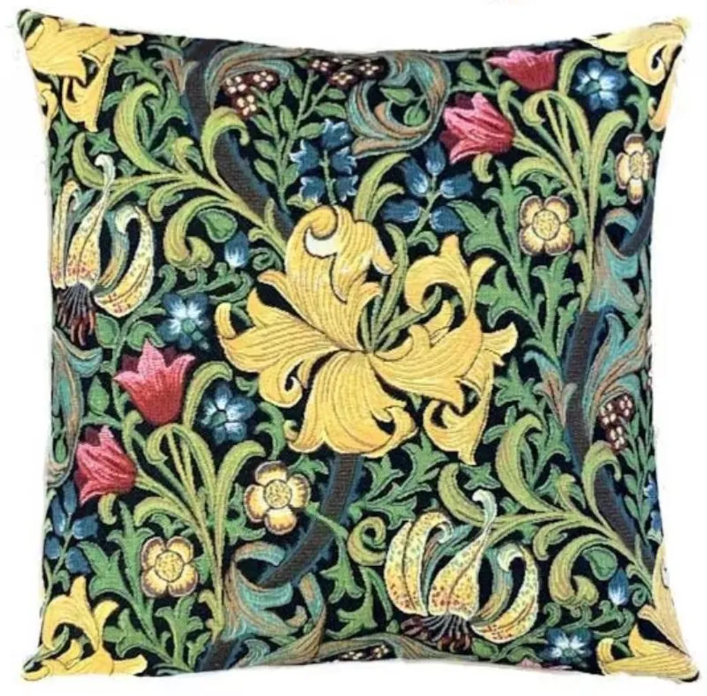 Copricuscino in arazzo Golden Lily William Morris 45x45 cm