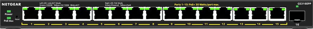 Netgear Plus GS316EPP - Switch - managed - 15 x 10/100/1000 (PoE+)