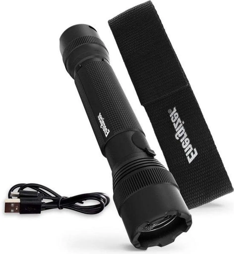 Éclairage d'urgence LED blanc torche portative noire intérieur extérieur