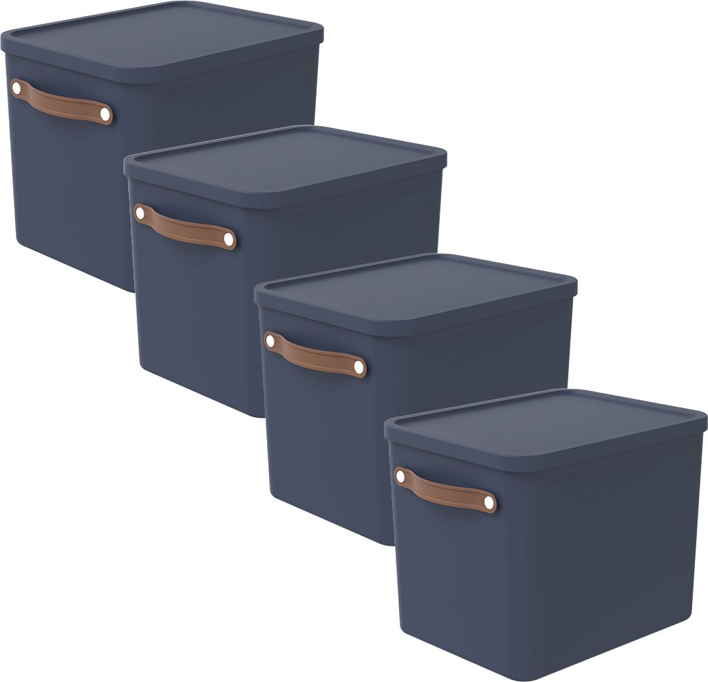 Aufbewahrungsbox 27L Maloja - Kunststoffbox mit Deckel - Stapelbox 40,0 x 29,0 x 29,5 cm - Plastikbox Ordnungsbox Allzweckkiste