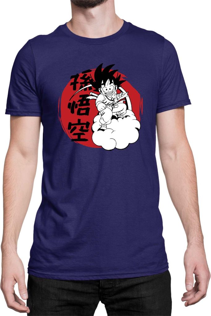 Herren T-Shirt Dragon Anime Manga Ball Z Goku 03, Man S / Dunkelblau
