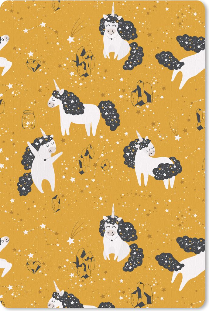 MuchoWow Mauspad Mousepad Mädchen - Einhorn - Sterne - Muster - Mädchen - Kinder - Kinder - Kind 18x27 cm - Mousepads - Maus Mat - Pad - Mausun...