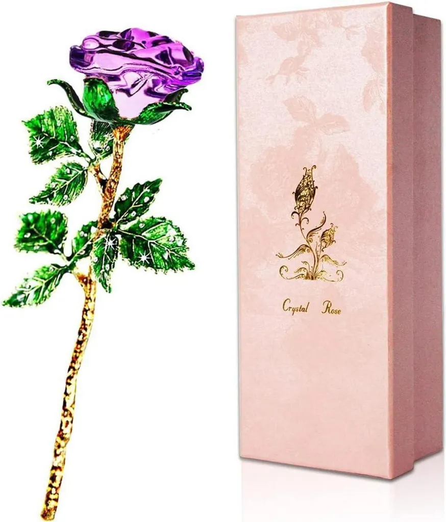 Acquista Rosa di Cristallo SWEETIME 3D - Regalo Donna Vetro K9