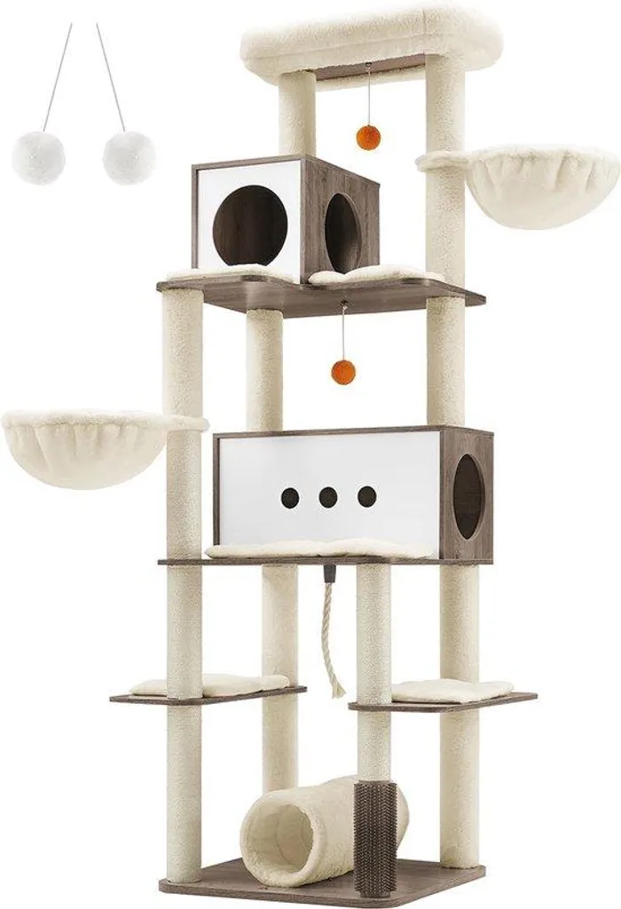 Arbre à chat avec griffoir sisal pour appartement - Grande tour de 197 cm