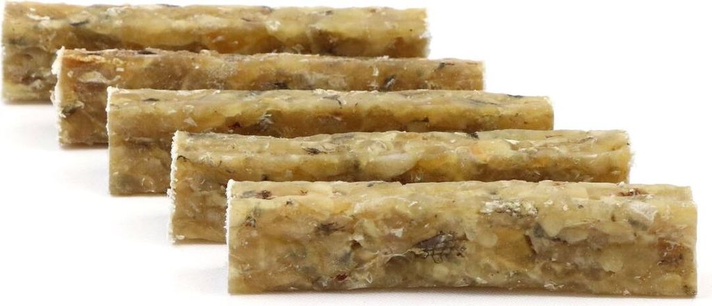 DOGBOSS 100% Natur Kauriegel, Hundeleckerli, gesunder Hundesnack, Rinderhaut mit Dorsch, 5 Stück 12 cm