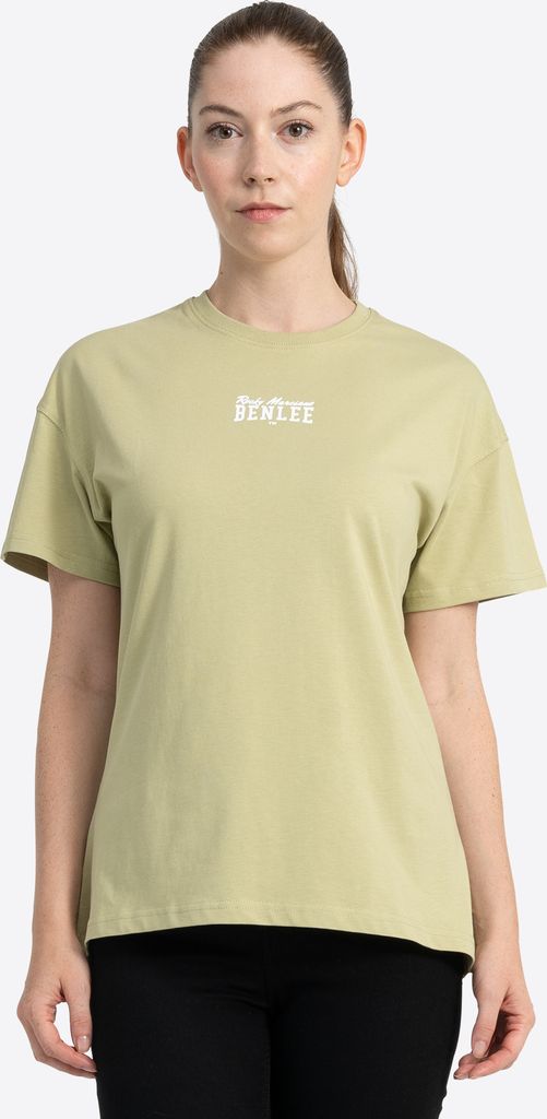 Frauen T-Shirt Oversize LULA Olive/White S BENLEE