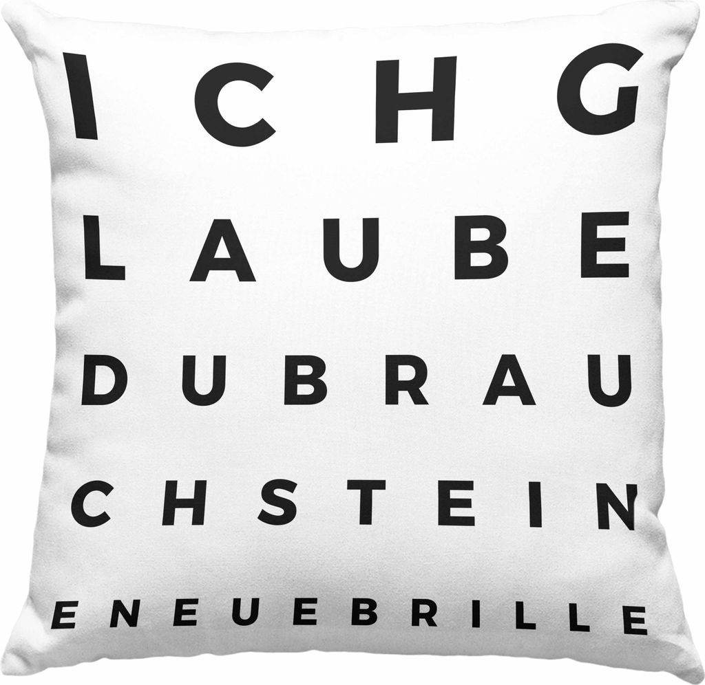 Trendation - Optiker Geschenk Deko-Kissen mit Füllung 40x40 Augenarzt Lustiger Spruch Augenarztpraxis Geschenke Optikerin Meister (Blau)