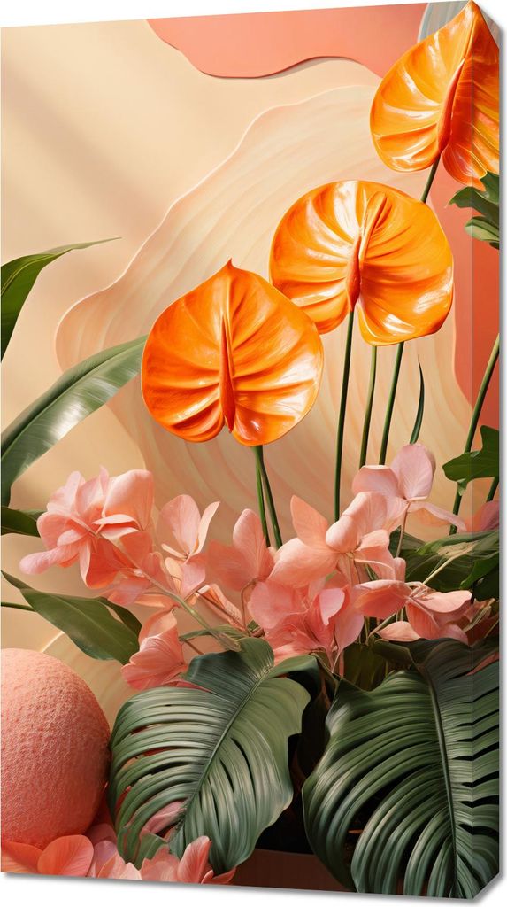 Bild 50x90cm Orange Paradies