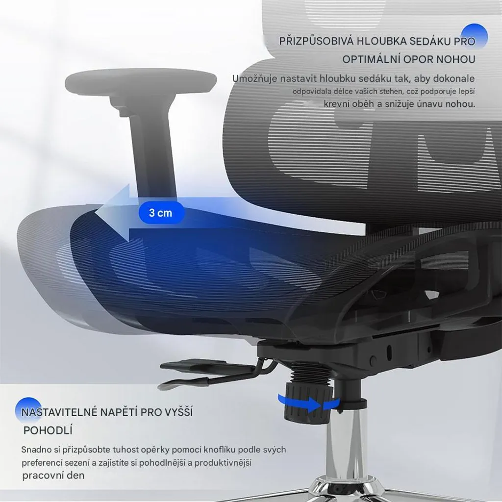 Chaise ergonomique ErgoX idéale pour le télétravail et bureau à domicile - 3