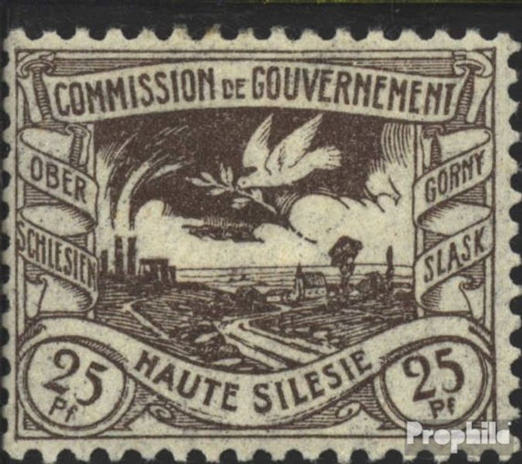 Briefmarken Oberschlesien 1920 Mi 19 mit Falz Schlesische Hüttenwerke