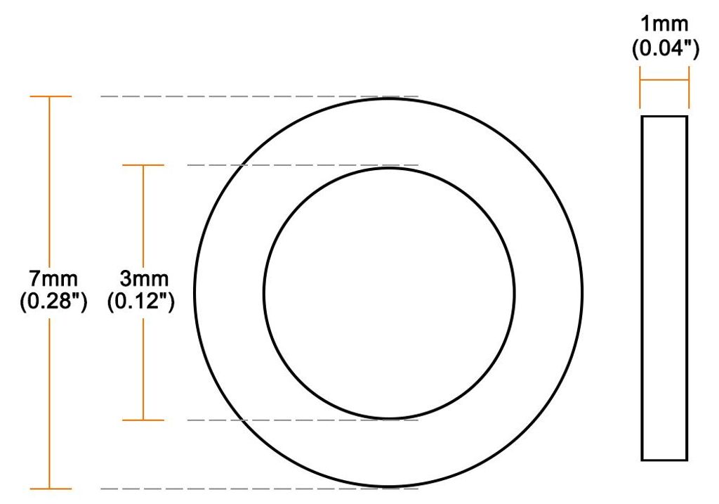 200Stk, Nylon Flache Unterlegscheiben M3 fš¹r 3 mm ID Schraubenbolzen 7 mm AD 1 mm Dick Distanzhš¹lsen Dichtungsringe Beilagscheiben fš¹r Was...