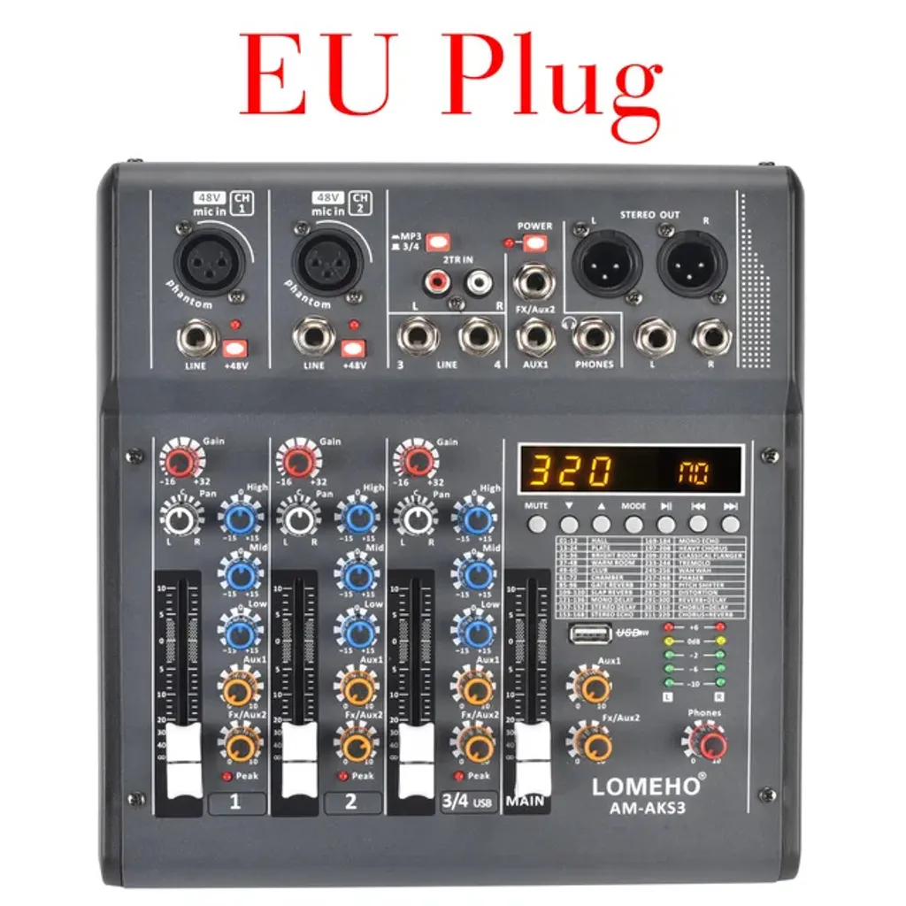 Console de mixage compacte 4 pistes 320 effets DSP intégrés coloris noir