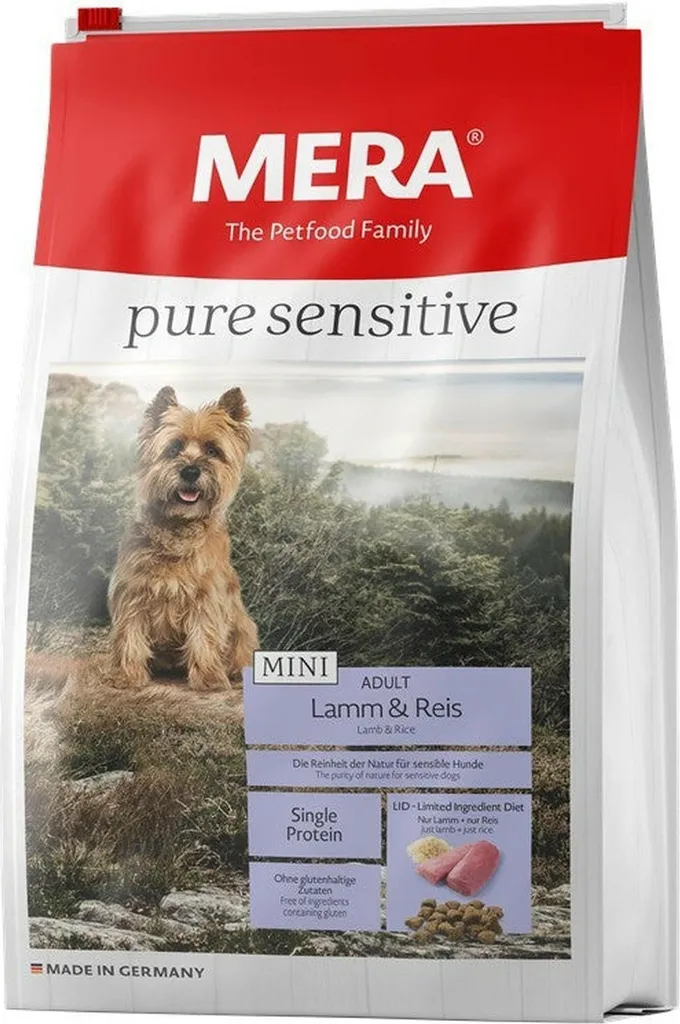Mera Dog Pure Sensitive Mini Agnello e Riso 1kg | Qualità Tedesca