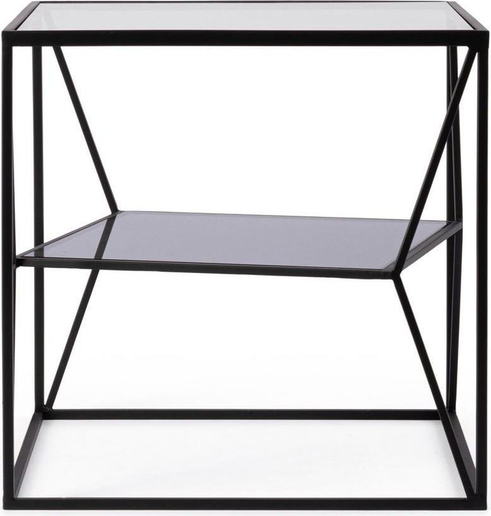 Couchtisch Hydra 45 x 45 x 45 cm Stahl Glas Schwarz
