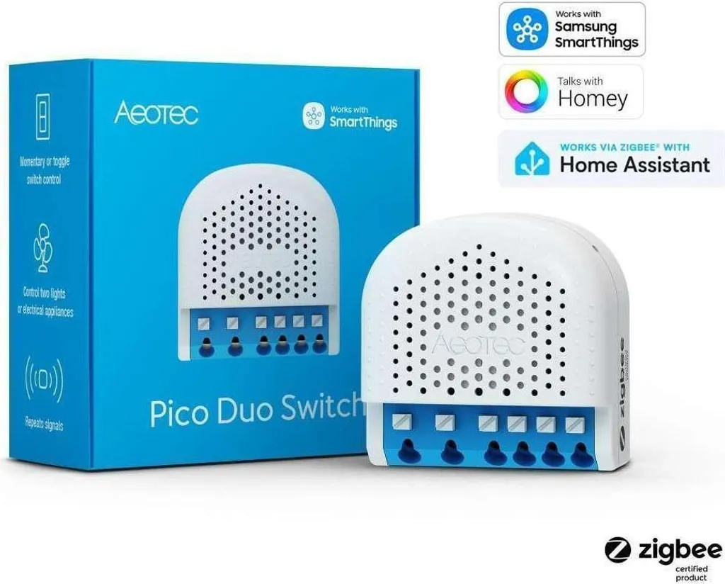 Relais connecté encastrable Aeotec Pico Switch pour domotique Zigbee - 8