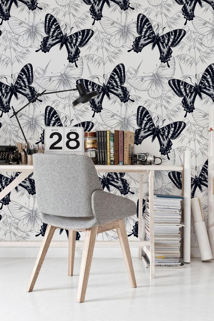 Coloray Fototapete 250x250 cm Latextapete Magicstick - Retro Butterfly Heller Blumen