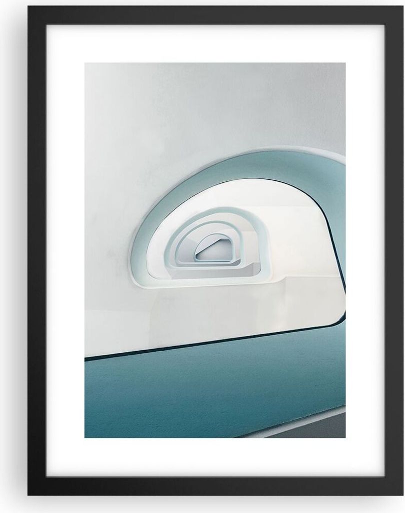 Gerahmtes Poster - Schwarzer Rahmen - Dreidimensional Modern Spirale - 30x40 cm - Wand Bild - Wanddeko - Wandbilder - Kunstposter - Wandposter - Bi...