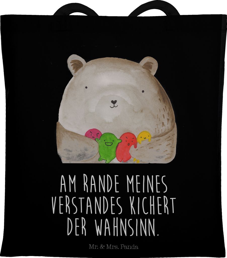 Mr. & Mrs. Panda Tote Bag Bär Gefühl - Schwarz - Geschenk, Baumwollbeutel, Verrückt, Tasche, Einkaufstüte, Stoffbeutel, Teddy, Einkaufstasche, ...
