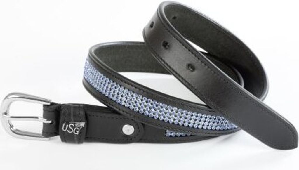 USG Ledergürtel Princess schwarzsilberf.Schnalle aqua 100 cm