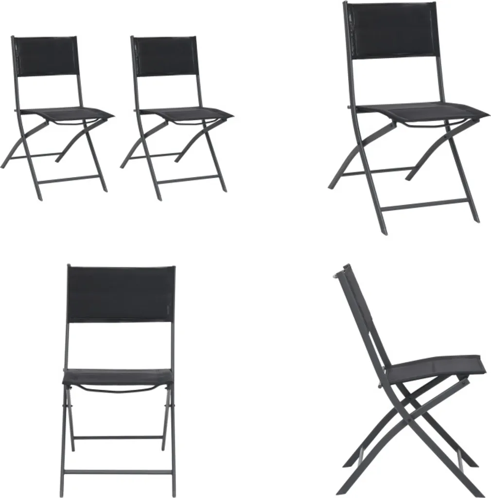 vidaXL Set 2 Sedie Giardino Pieghevoli in Acciaio e Textilene - Offerta