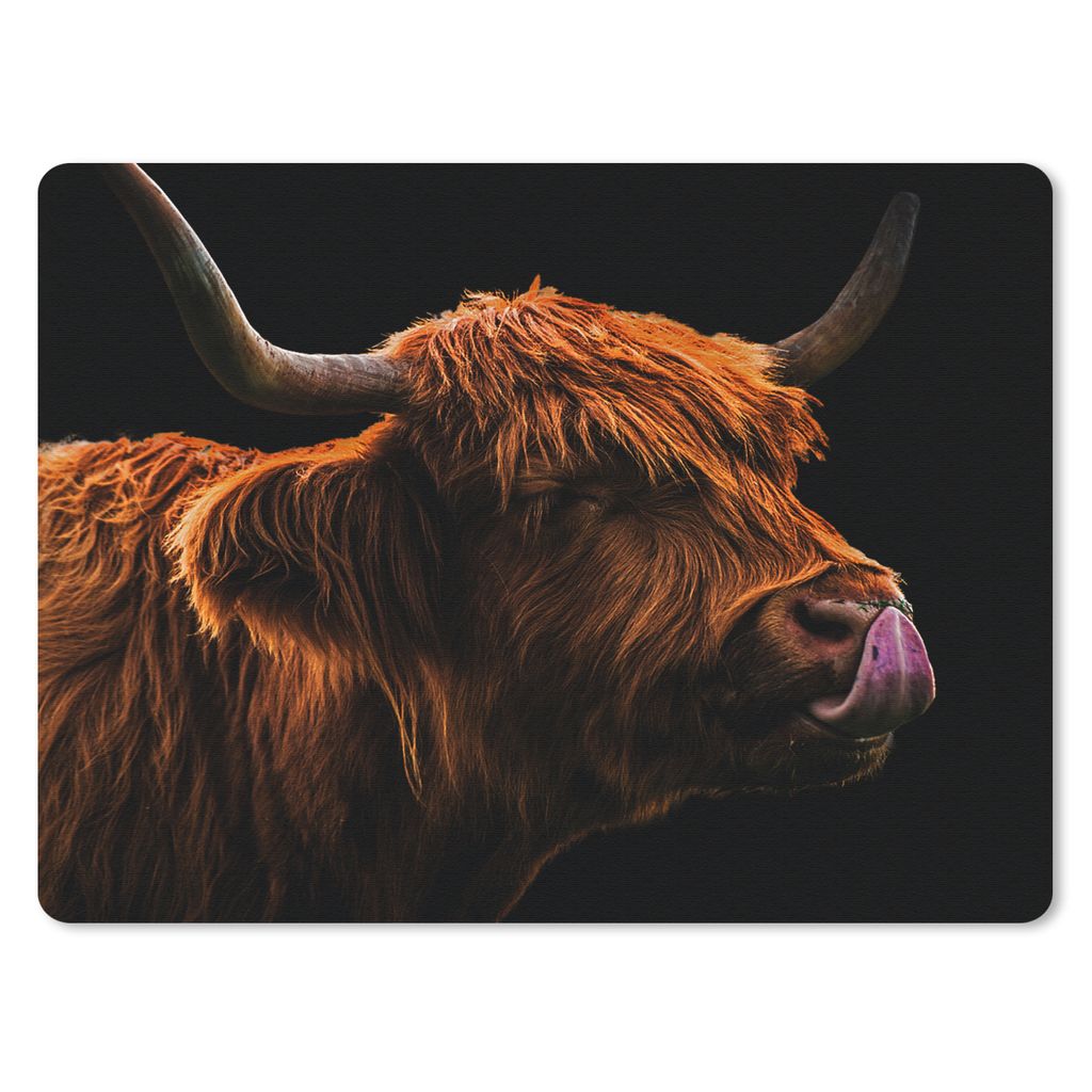 MuchoWow Mauspad Mousepad Schottischer Highlander - Zunge - Nase 23x19 cm - Mousepads - Maus Mat - Pad - Mausunterlage - Schreibtischunterlage - ...