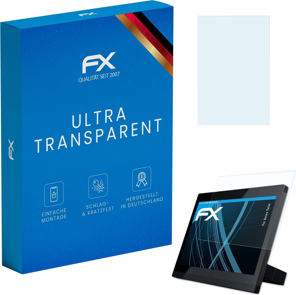atFoliX FX-Clear 2x Schutzfolie kompatibel mit Aures Twist Displayschutzfolie