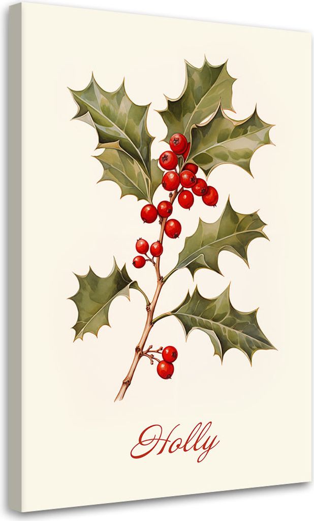 Leinwandbild Weihnachtspflanze 70x100 Feeby Beige bild für die wand bereit zum aufhängen