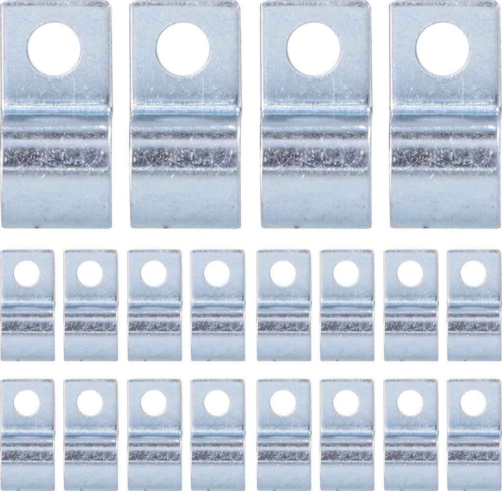 20 Stück Einloch-Rohrschelle Verzinkte Edelstahl-Rohrschelle für Gummiringe Stahlrohre 16 mm