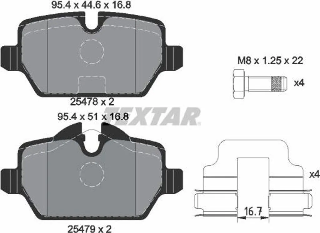 Plaquettes de frein arrière Textar 2547801 pour Countryman R60