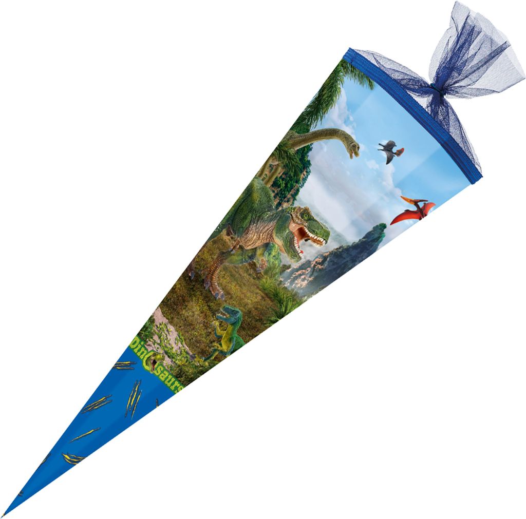 Nestler Schultüte Schleich Dino 85 cm 6-eckig Tüll/Textilborte