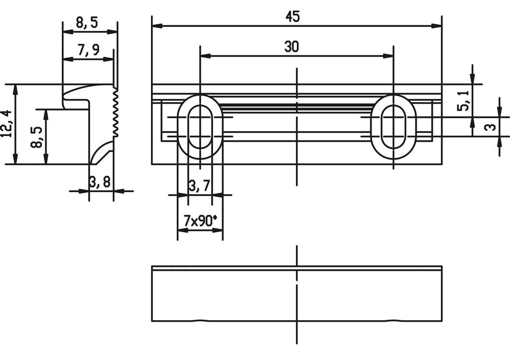Raccord à visser série 118.340 FaFix, 45 x 12,4 x 7,9 mm, Image du produit 
