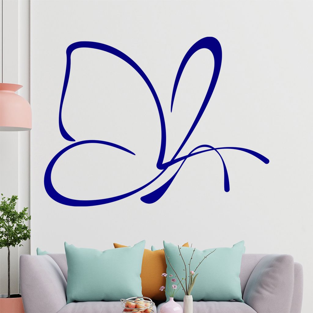 Schmetterling Linien Wandtattoo in 6 Größen - Wandaufkleber Wall Sticker - Dekoration, Küche, Wohnzimmer, Schlafzimmer, Badezimmer
