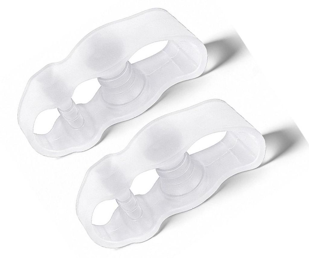 INF 3-Loch SEBS Zehenspreizer 2 Paar transparent weich 6,5x2,6x2 cm