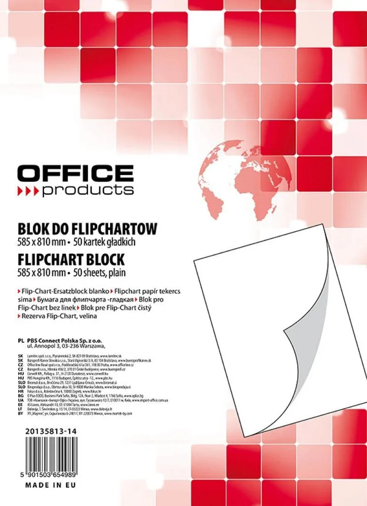 Blocco Carta Bianco per Lavagna Office 58,5x81 - Ideale per Sketch
