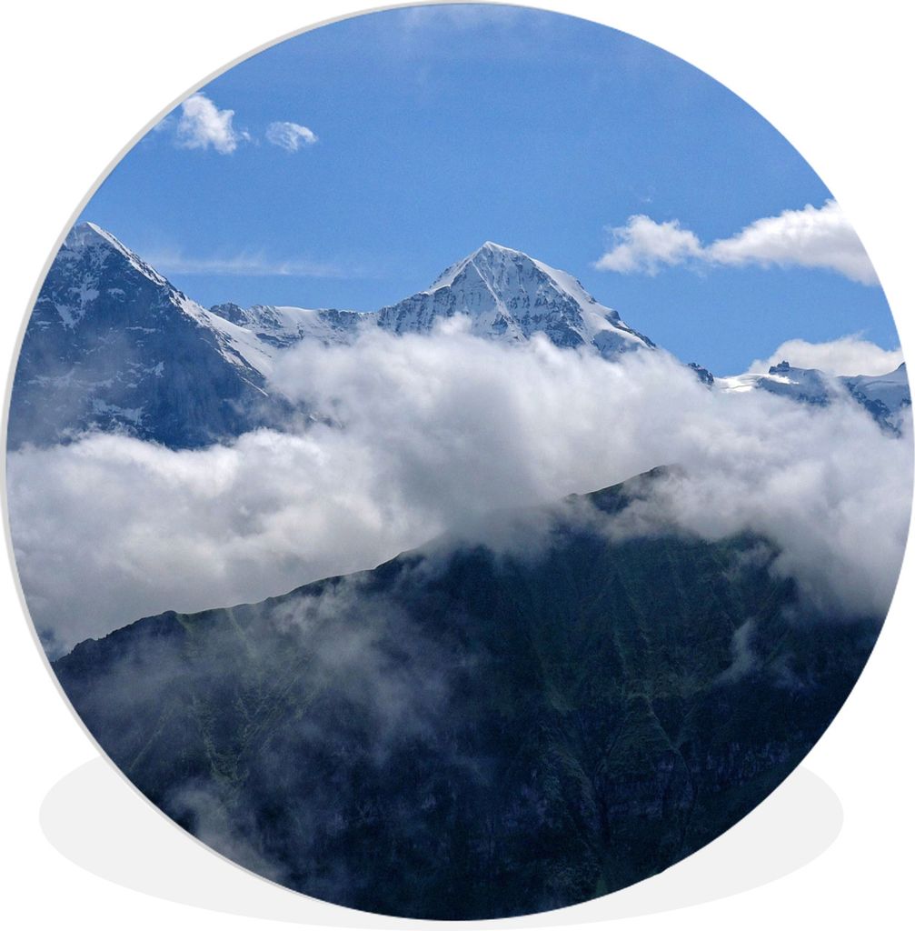 MuchoWow Rundes Wandbild - Runde Bilder Blick auf den Schweizer Eiger in den Berner Alpen Ø 90 cm Kreis Wanddekoration Kunststoff - Wandkreis - ...