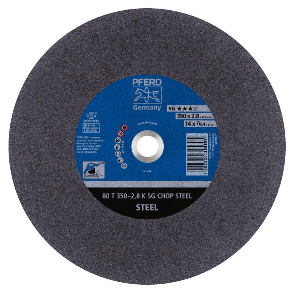 PFERD TOOLS Trennscheibe Metallkreissäge T 350x2,8x32 mm Leistungs-Li. SG CHOP STEEL für Stahl 10 Stk