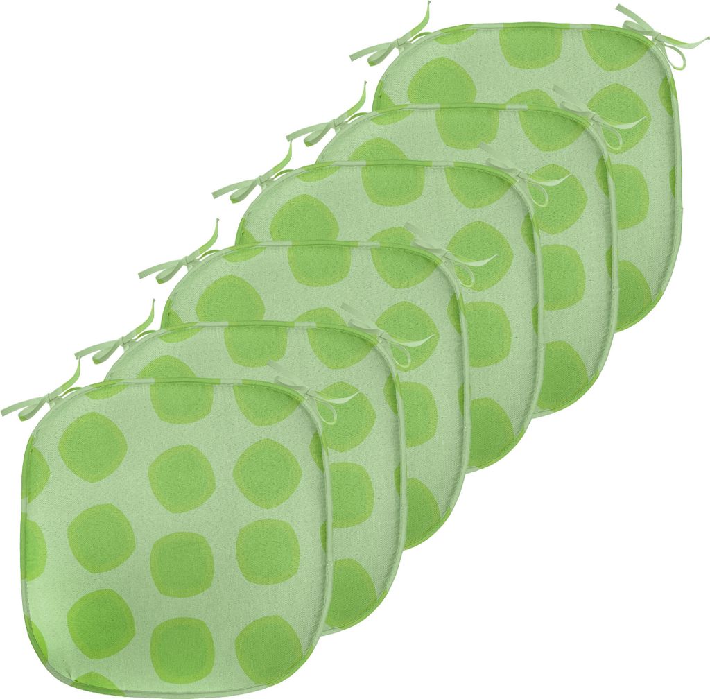 ABAKUHAUS Lime Green Polster für Esszimmerstühle, einfache geometrische, Dekoratives wasserfestes Kissen mit Riemen für Küchensitze, 40 cm x 40...