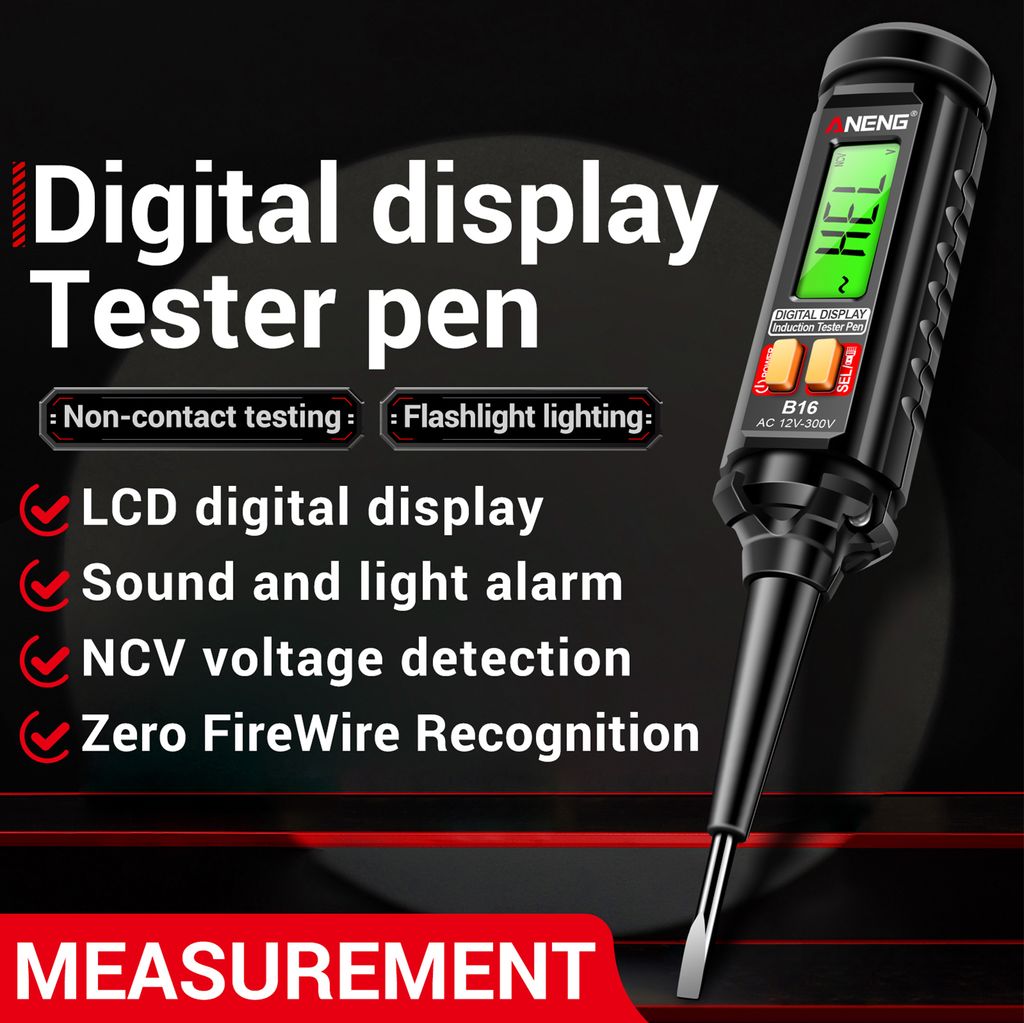 Cyfrowy tester napięcia 12 V-300 V, tester bezdotykowy, Zdjęcie produktu 10